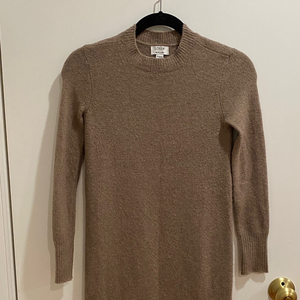 J.Crew Midi Length Taupe Sweater Dress